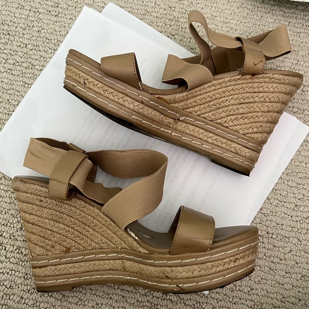 Charles David nude wedges size 8.